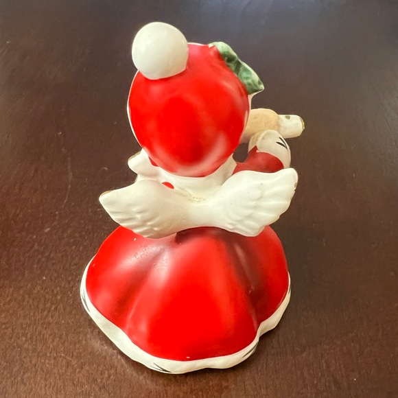 Vintage MCM Napcoware Napco Red Christmas Angel Playing Flute Figurine X-7258 - Picture 5 of 10